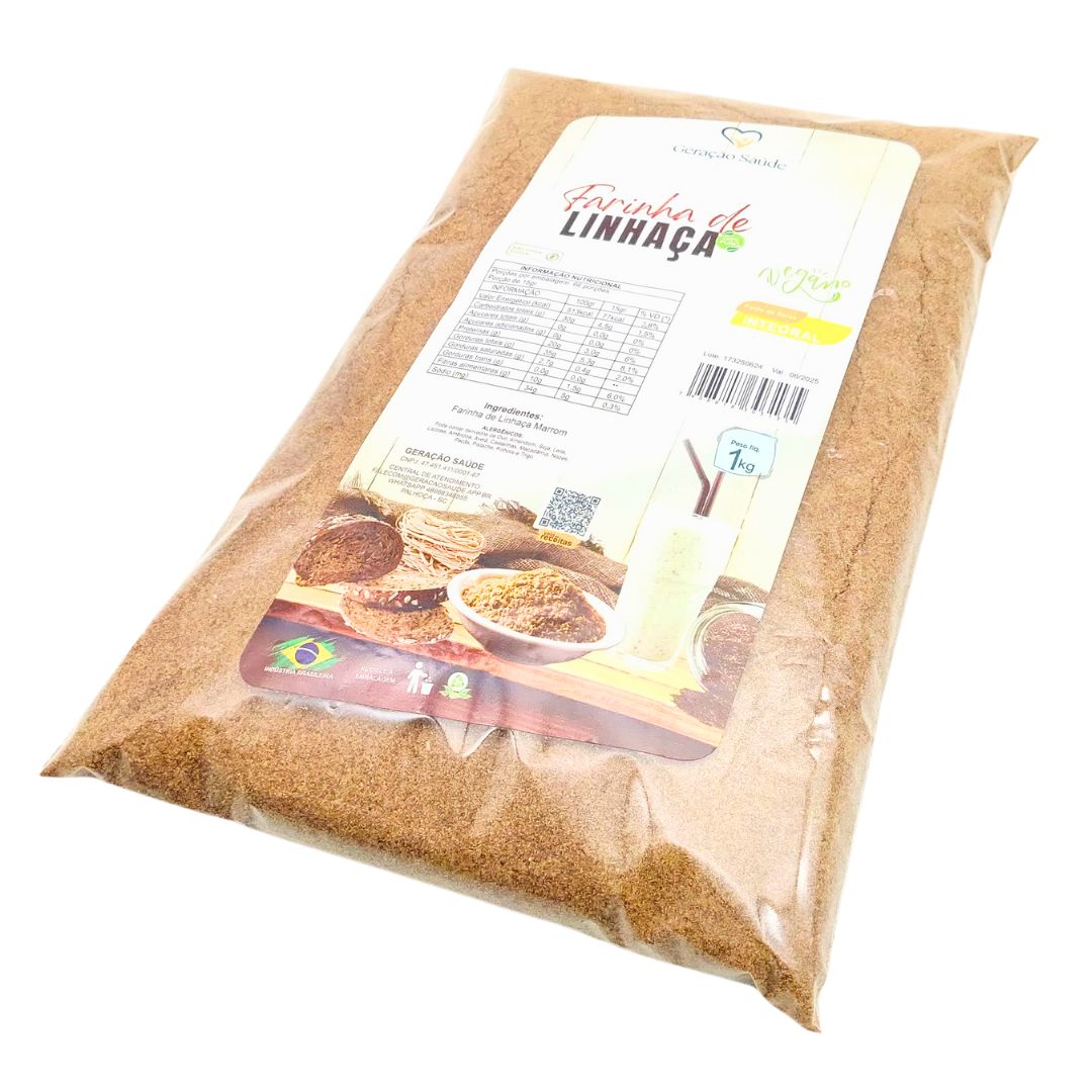 Farinha de Linhaça Marrom Embalagem Economica 1kg