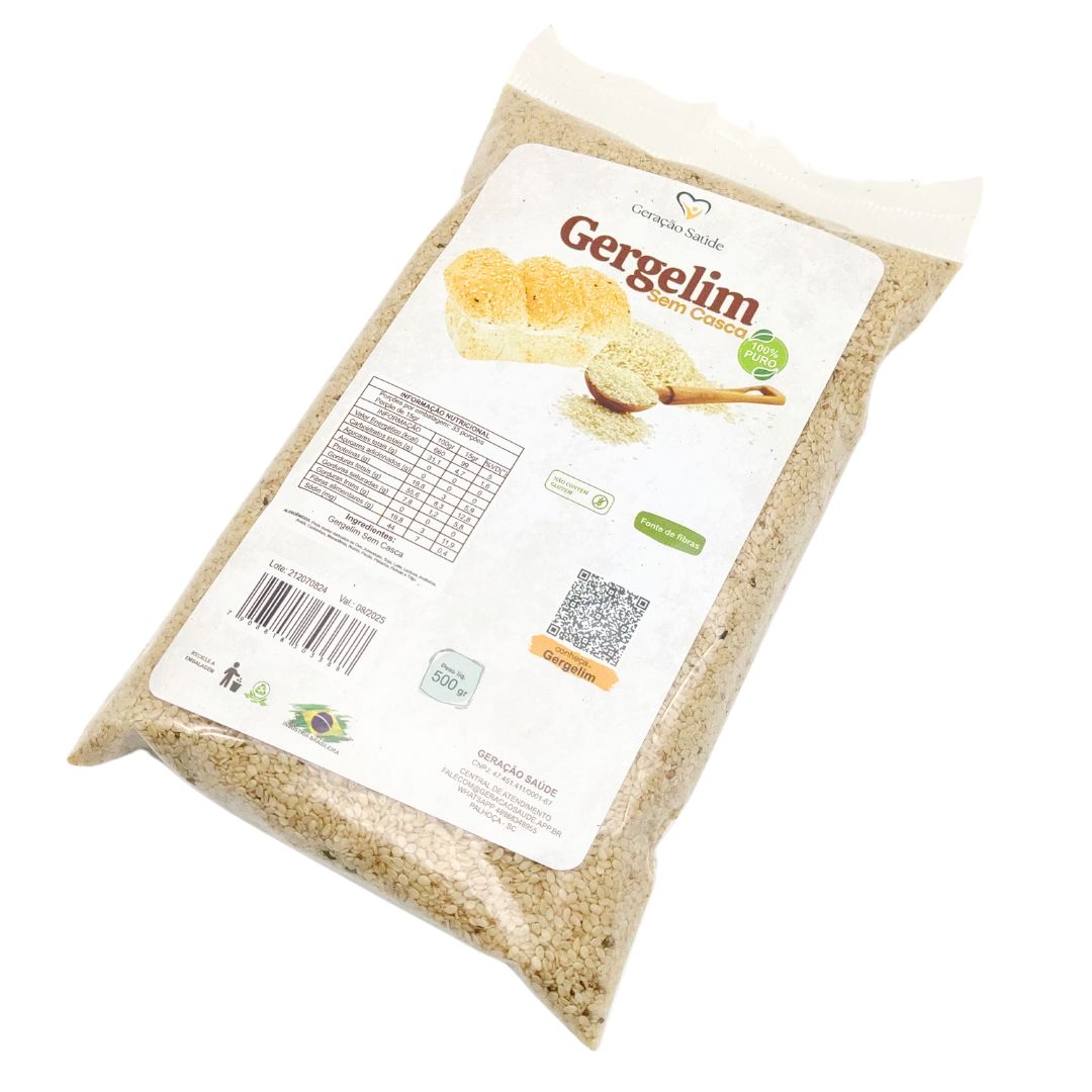 Gergelim Sem Casca Embalagem Economica 500gr